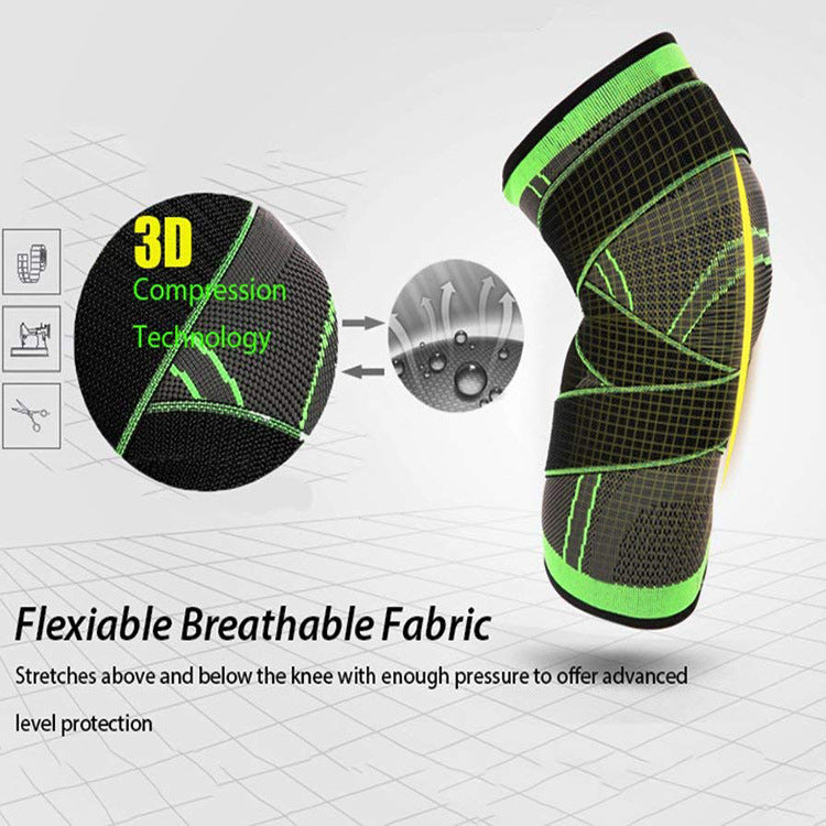 Sports Pressure Knee Pads Running and Cycling Basketball Straps Knee Pads Breathable Wrapping Knee Pads 3D Pressure Knee Pads