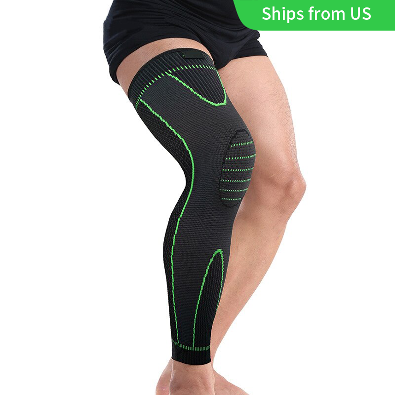 Best Knee Brace | 1PCS Mumian S33 Classic | Joint Pain Relief Black And Green Knitted Thermal | Compression Sleeve | Lengthen Sports Kneecaps Knee Support for Arthritis, ACL, Meniscus Tear, Running,