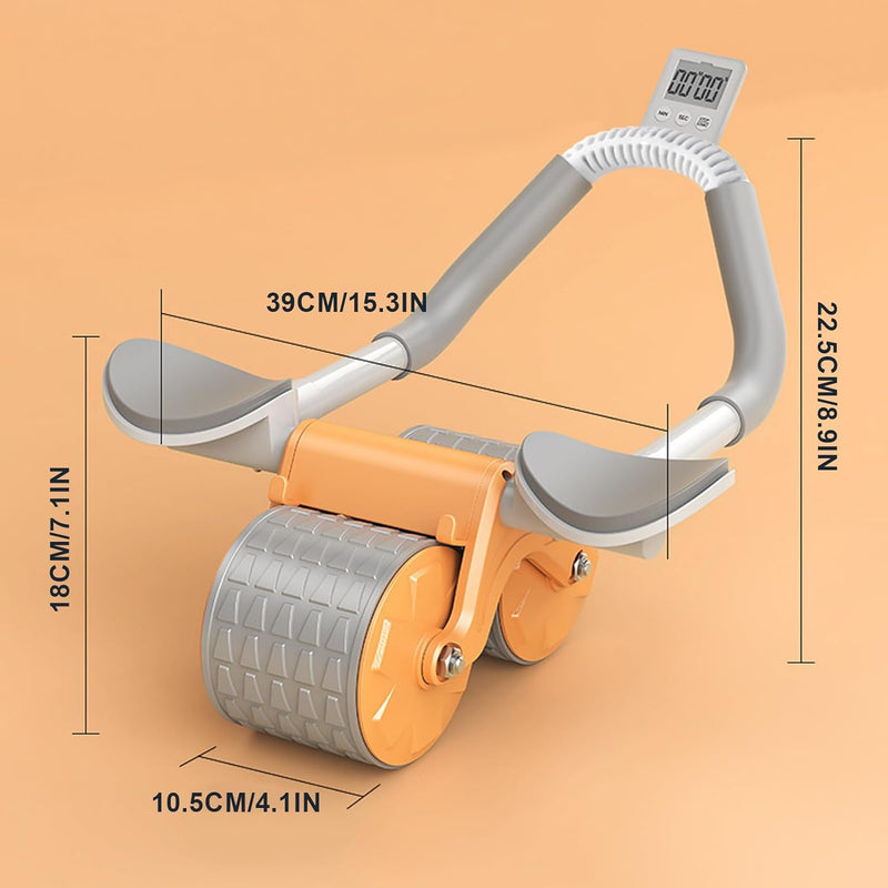 Automatic Return Abdominal Wheel With Elbow Support, Automatic Rebound Ab Roller Wheel With Timer And Kneeling Mat