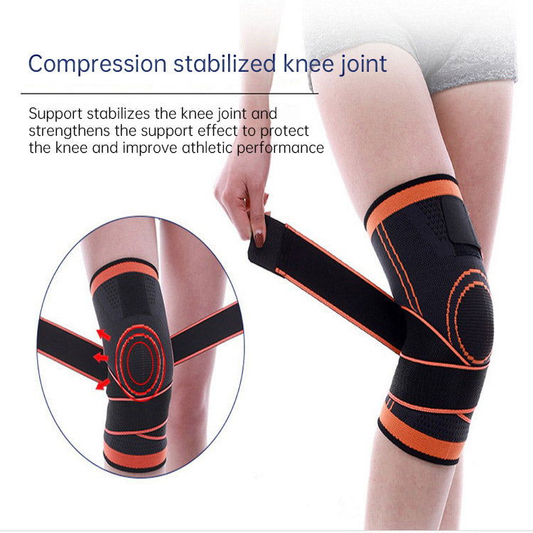 Sports Pressure Knee Pads Running and Cycling Basketball Straps Knee Pads Breathable Wrapping Knee Pads 3D Pressure Knee Pads