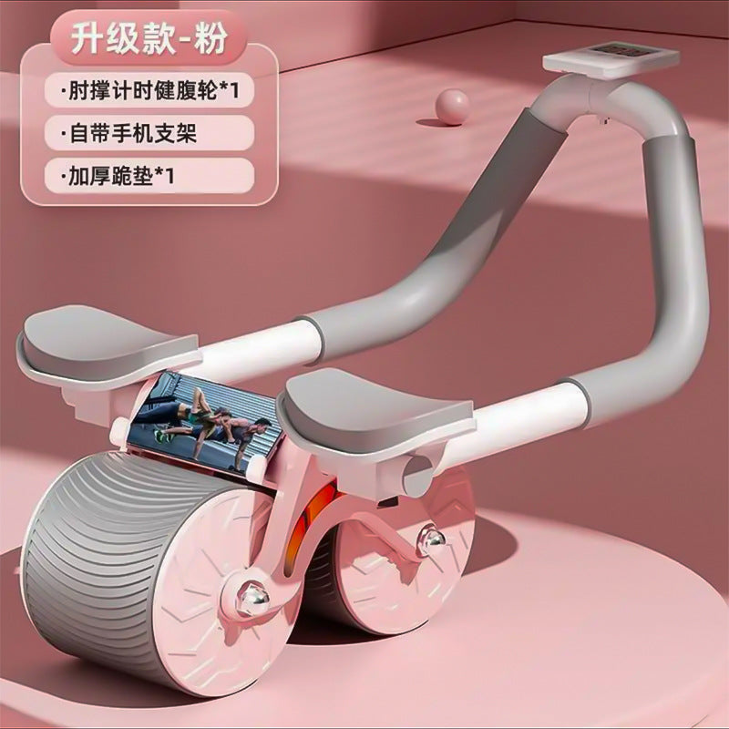 Automatic Return Abdominal Wheel With Elbow Support, Automatic Rebound Ab Roller Wheel With Timer And Kneeling Mat