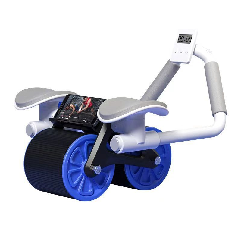 Automatic Return Abdominal Wheel With Elbow Support, Automatic Rebound Ab Roller Wheel With Timer And Kneeling Mat