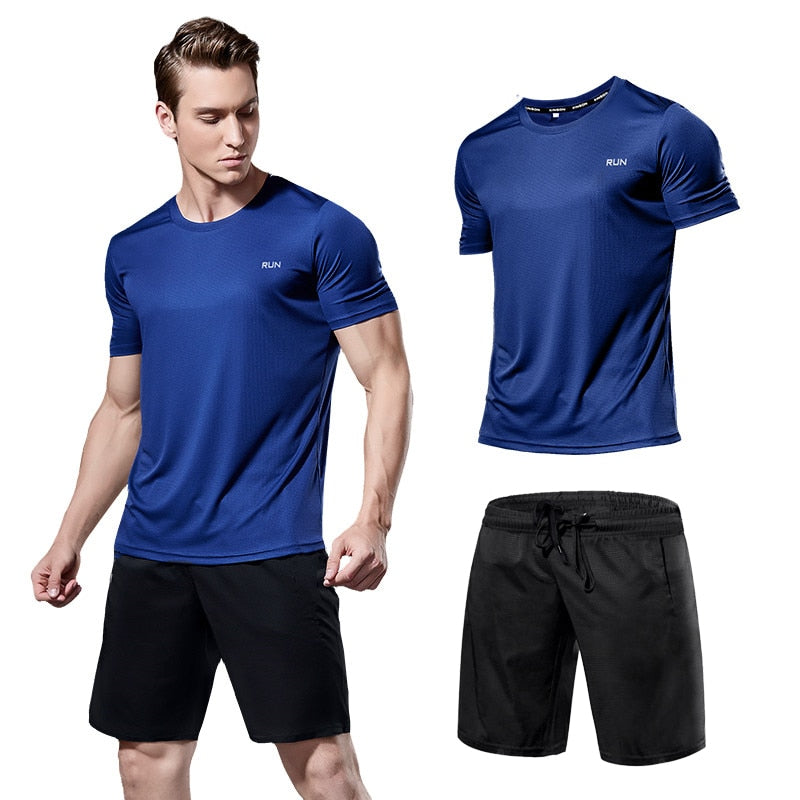 Men's Compression Running set - Men's Sports Running Set (Pack of 2 or 4)  - Athletic Shirt & Short - Compression Shirt & Pants Skin - Tracksuit Gym Suits