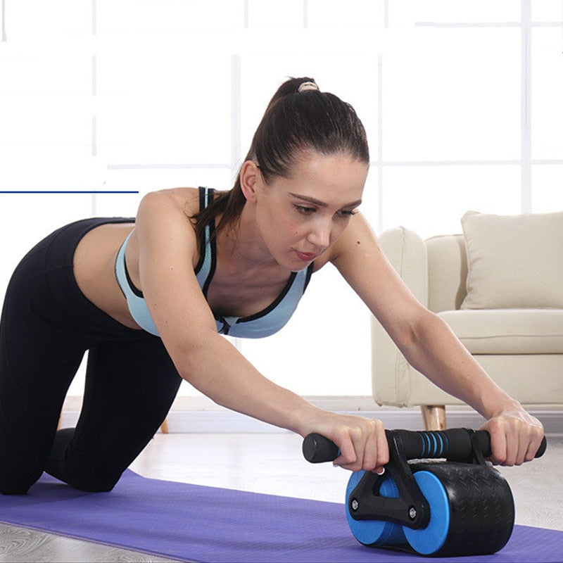 Abdominal Exerciser, Arm Muscles Bodybuilding Equipment, Ab Roller Wheel for Effective Abdominal and Core Strengthening, Automatic Rebound Abdominal Roller Wheel